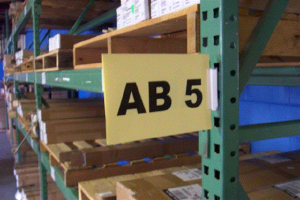 warehouse aisle sign