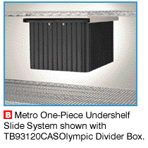 undershelf slides for tote boxes
